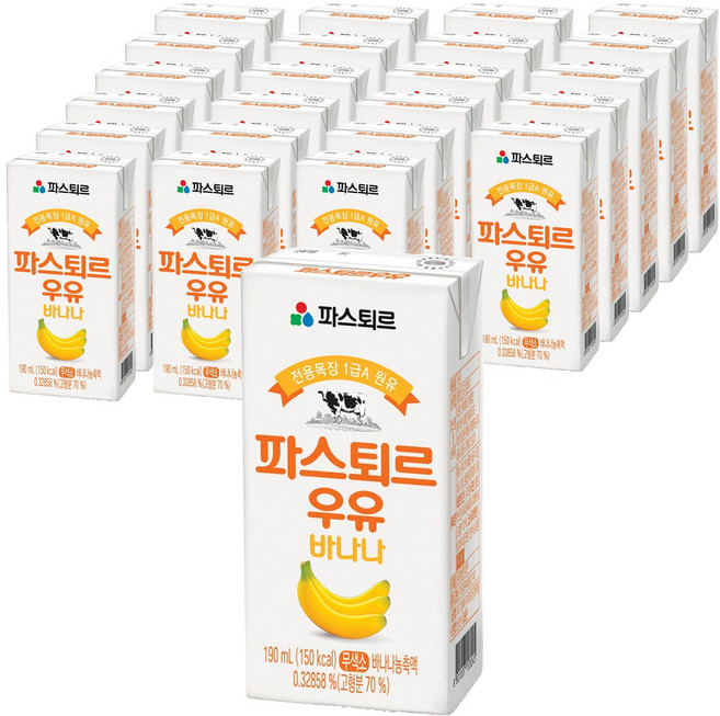 파스퇴르 바나나우유, 190ml, 24개