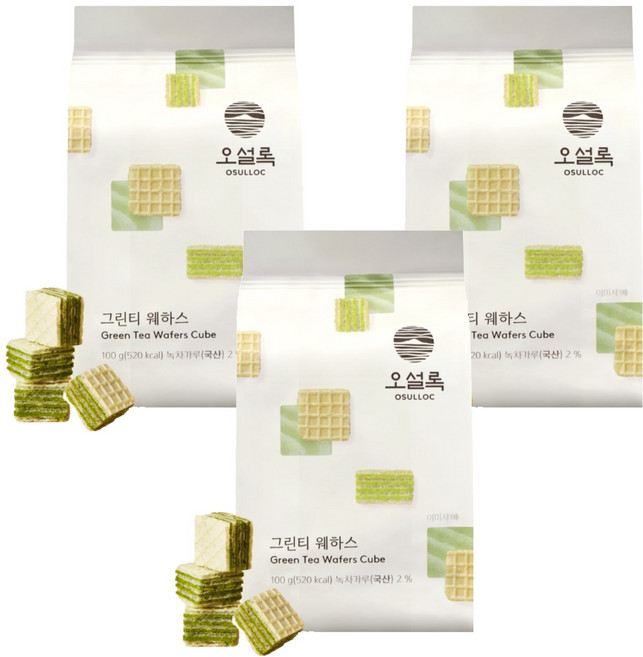 오설록 그린티웨하스, 100g, 3개