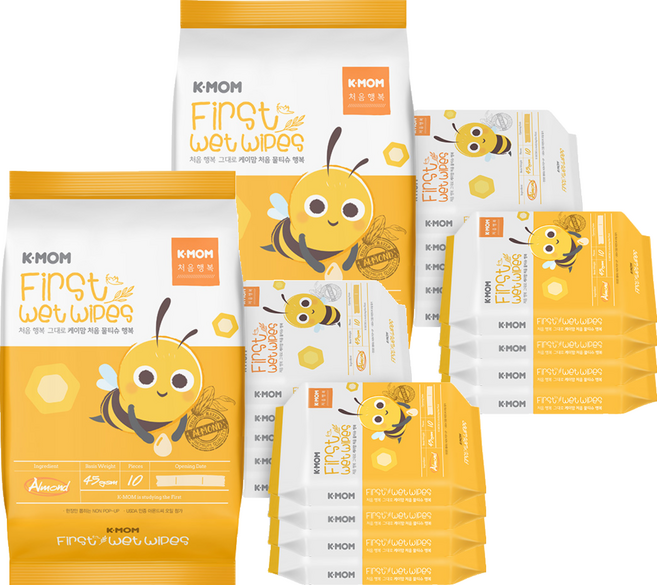 케이맘 처음물티슈 휴대용, 45g, 10매, 20개