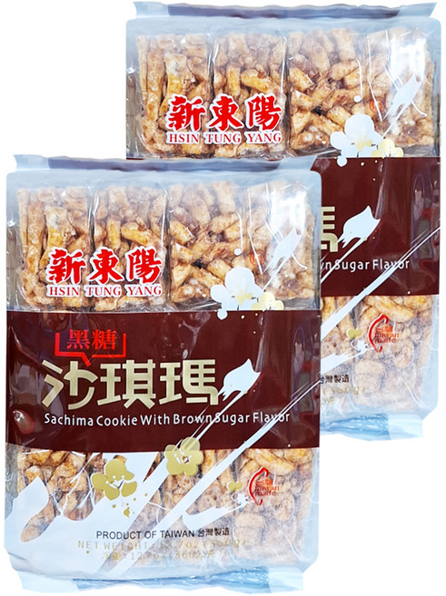 新東陽 黑糖沙琪瑪 12個 香酥鬆軟 口感Q軟不黏牙 濃郁古早味, 360g, 2袋