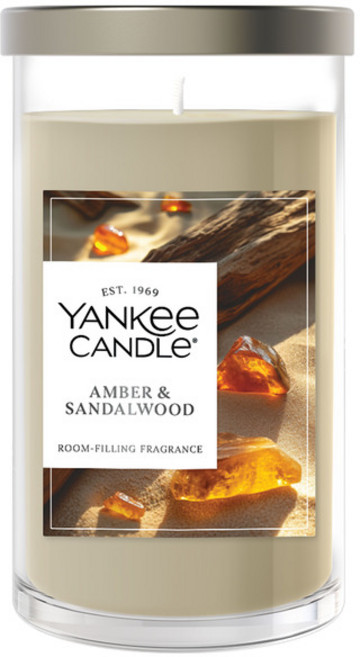 YANKee CANDLe 經典中型蠟燭, 404g, 1個, 琥珀與雪松
