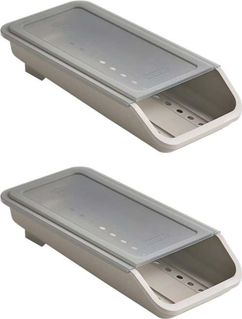 EASY&FREE 16格雞蛋收納盒 附蓋子, 灰色, 2入