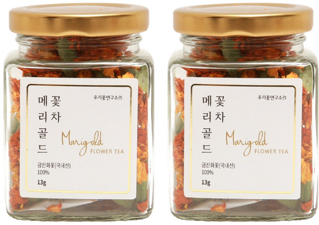 우리꽃연구소 메리골드 꽃차 레귤러, 13g, 1개입, 2개