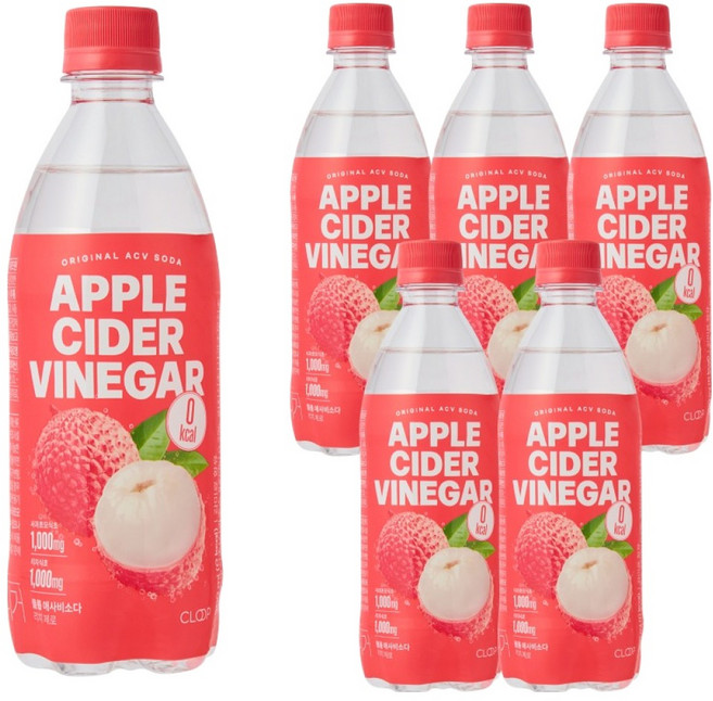 클룹 애사비 리치 제로 탄산음료, 6개, 500ml