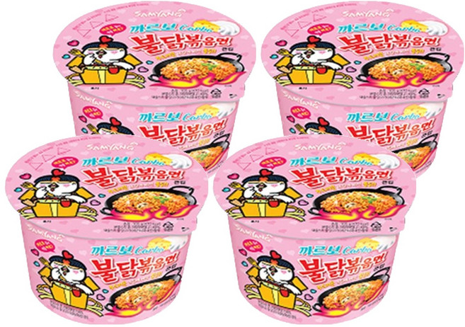 불닭볶음면 까르보 큰컵 105g, 4개