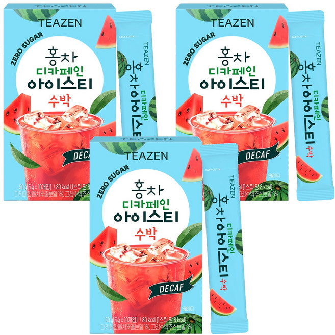티젠 홍차 디카페인 제로슈가 수박 아이스티, 5g, 10개입, 3개