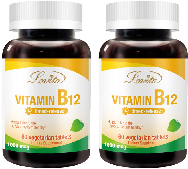 Lovita 緩釋型維生素B12食品錠, 60顆, 2罐