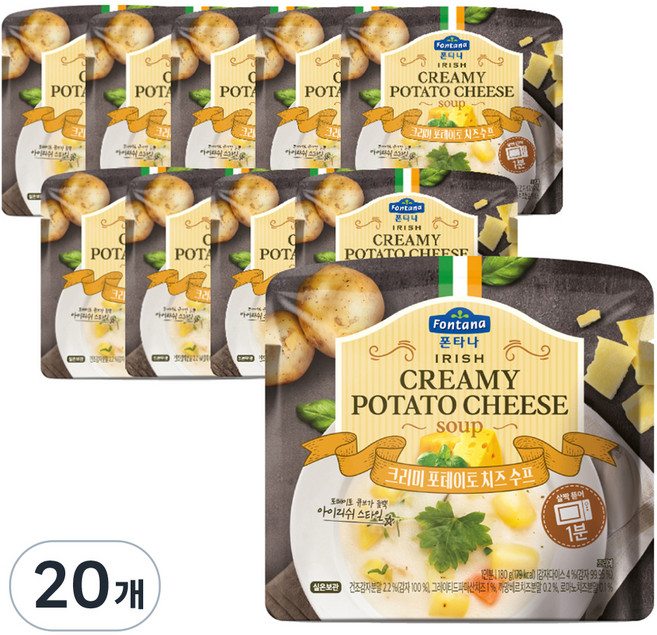 폰타나 크리미 포테이토 치즈 전자레인지용 수프, 180g, 20개