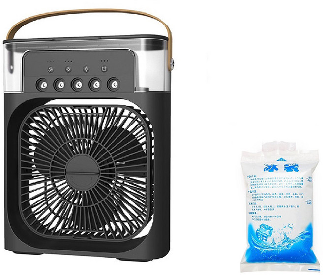 Smart Bearing 智慧魔力 第六代噴霧7彩夜燈定時冷風扇 黑色 三檔渦輪 強勁送風 5大噴頭強效加濕 600ml水箱, CX-22, 白色