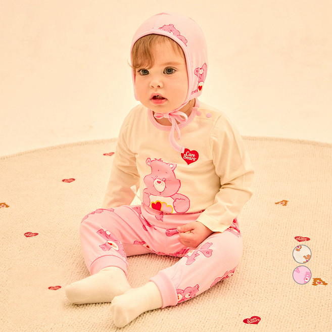 Care Bears 幼兒用出生100天有機連身衣+全身褲+帽子禮盒+購物袋