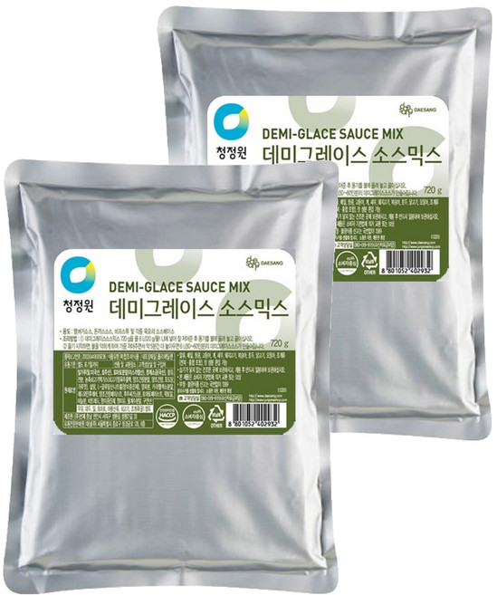 청정원 데미그레이스 소스믹스, 720g, 2개
