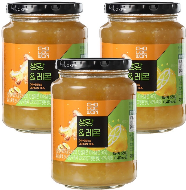 초록원 생강&레몬차, 560g, 1개입, 3개