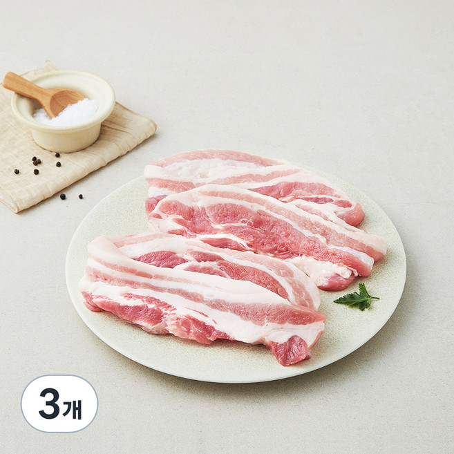 하이포크 국내산 삼겹살 구이용 (냉장), 500g, 3개