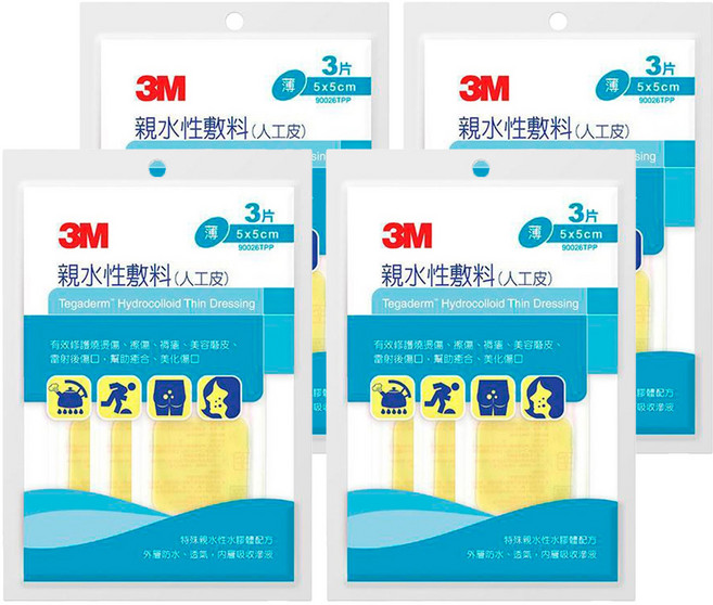 3M Tegaderm 人工皮 親水性敷料, 12片