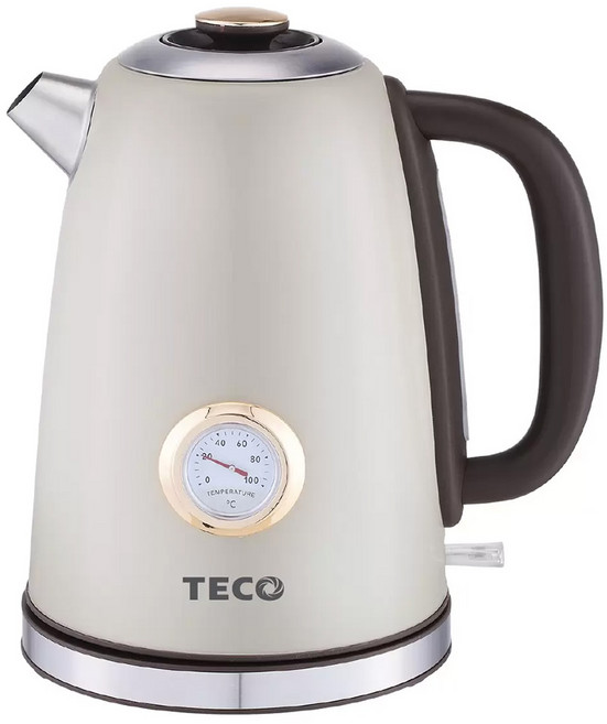 TECO 東元 1.7L 英國otter溫控復古指針式水溫表電熱快煮壺 食品級#304不鏽鋼壺身 沸騰/乾燒自動斷電功能, XYFYK1703W