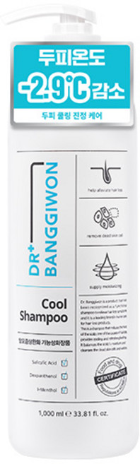 DR BANGGIWON 清涼強健髮根洗髮精 藍莫希托香, 1L, 1組
