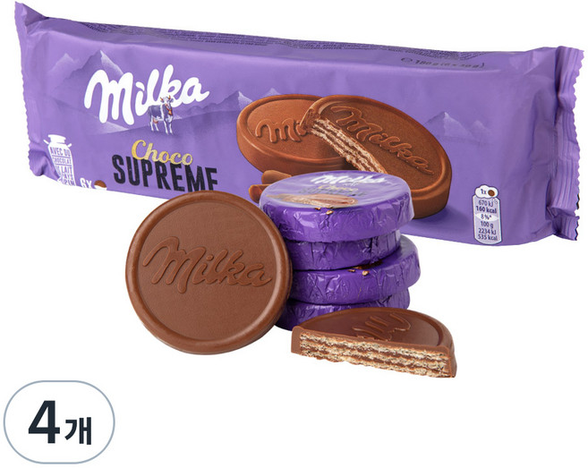 밀카 초코 슈프림 비스킷, 180g, 4개