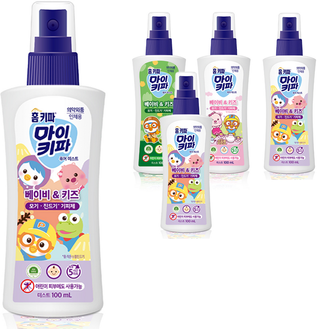 홈키파 마이키파 베이비 앤 키즈 퓨어미스트 해충기피스프레이, 100ml, 5개