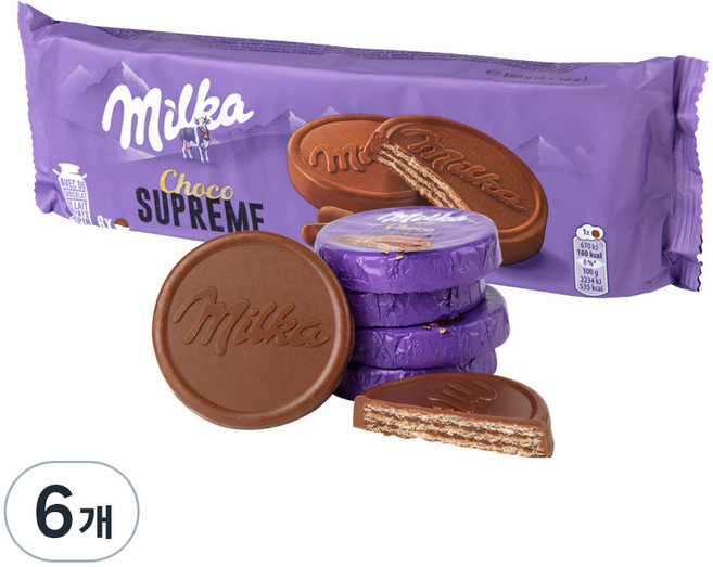 밀카 초코 슈프림 비스킷, 180g, 6개