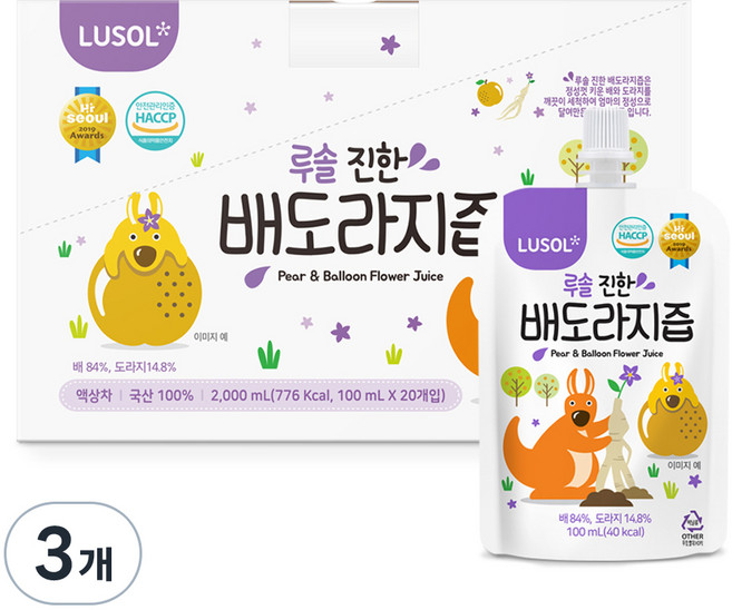 루솔 진한 배도라지즙, 진한배도라지즙, 100ml, 60개