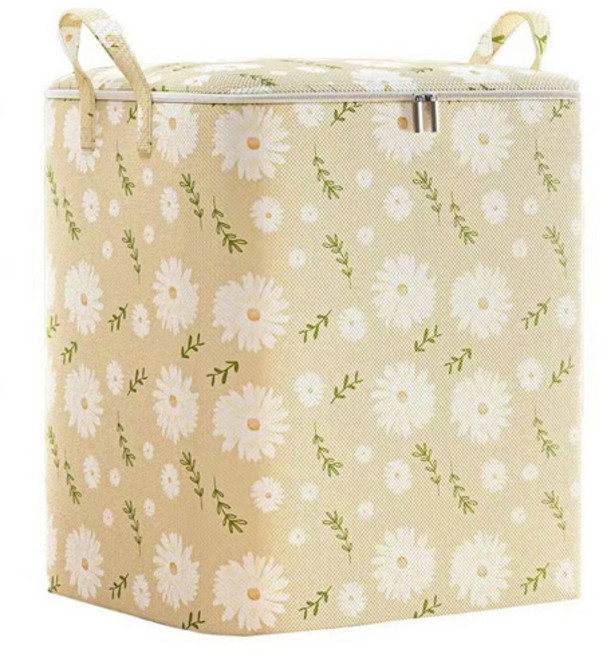 앞날창창 대용량 이불 정리 리빙박스 패브릭 수납함, 베이지, 1개