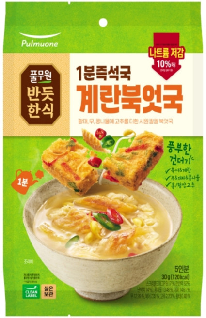 풀무원 1분즉석국 계란북엇국, 30g, 1개