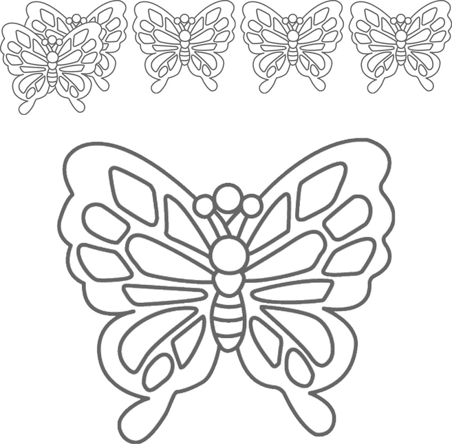 AMOS 阿摩司 壓克力模型版 小, 蝴蝶 透明色, 6個