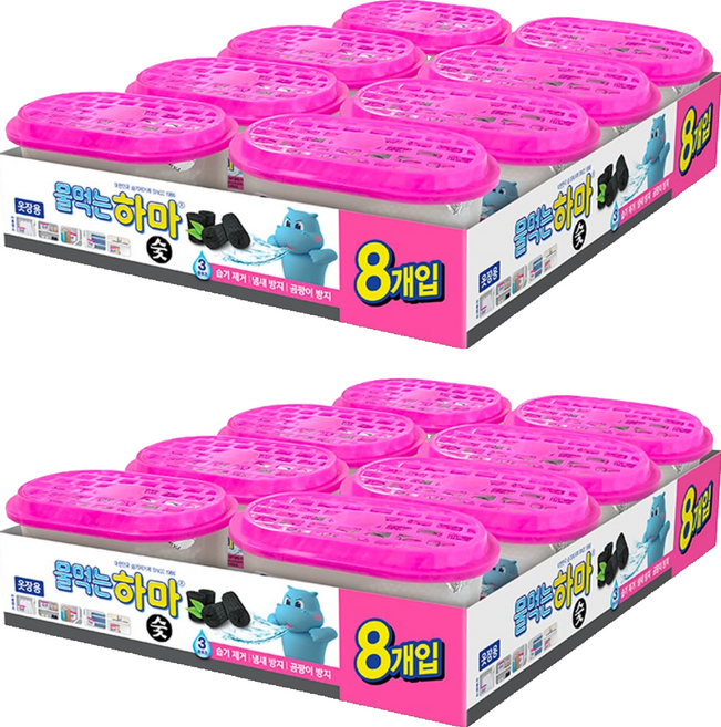 물먹는하마 참숯 제습제 본품, 280g, 16개