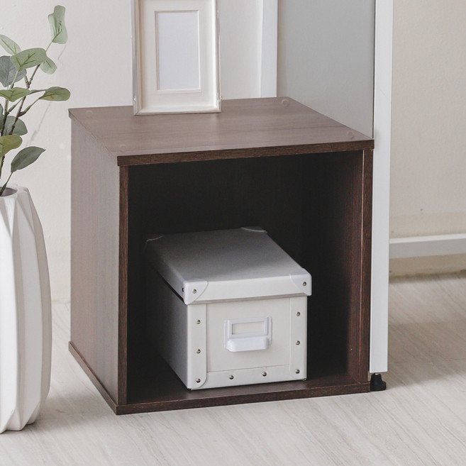 아이리스 컬러 큐빅 공간박스, 브라운, 1개