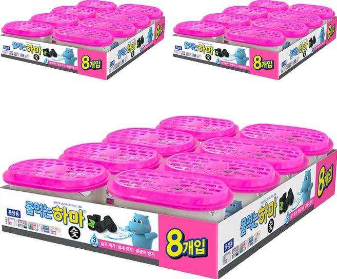 물먹는하마 참숯 제습제 본품, 280g, 24개