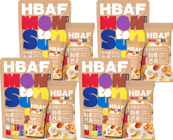 바프 먼투썬 하루견과 베이지 10p, 200g, 4개