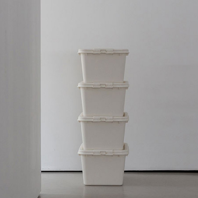 리빙숲 온도 리빙박스, 클레이화이트, 72L, 4개