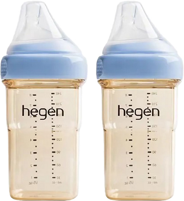 金色奇蹟 PPSU多功能方圓型寬口奶瓶, 沁藍, 240ml, 2個