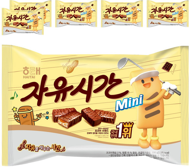자유시간 미니 초콜릿, 500g, 6개