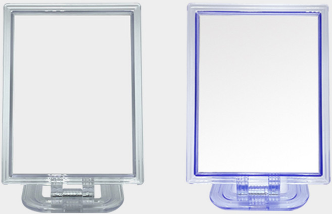 인파우치 신사각 탁상거울 중 2개 세트, 화이트 + 블루