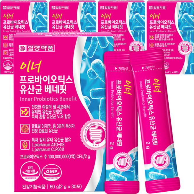 IL-YANG 一洋藥品 女性私密處益生菌隨身包 30包入, 60g, 5盒