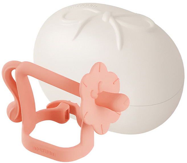 MOYUUM 白金矽膠手環固齒器收納組 拇指獅, 1組, 蜜桃橘, 固齒器 + 收納盒