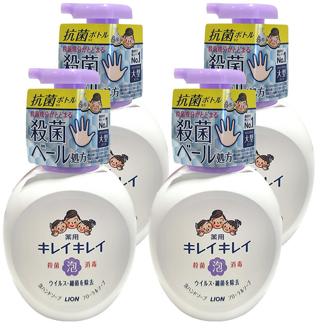 LION 獅王 趣淨 泡沫洗手慕斯, 500ml, 4件, 花香