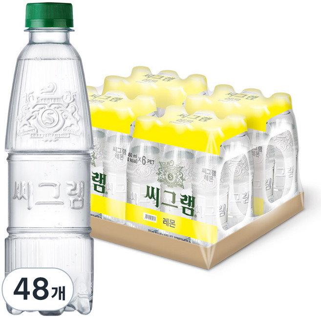 씨그램 레몬 무라벨, 350ml, 48개