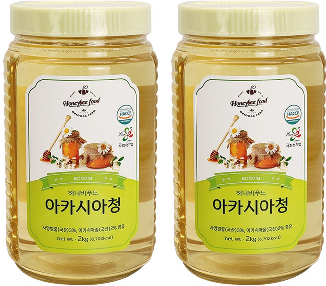 허니비푸드 아카시아청, 2개, 2kg