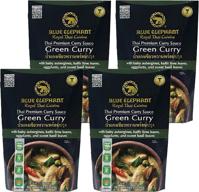 BLUE ELEPHANT 藍象 即食調理包 綠咖哩, 300g, 4包