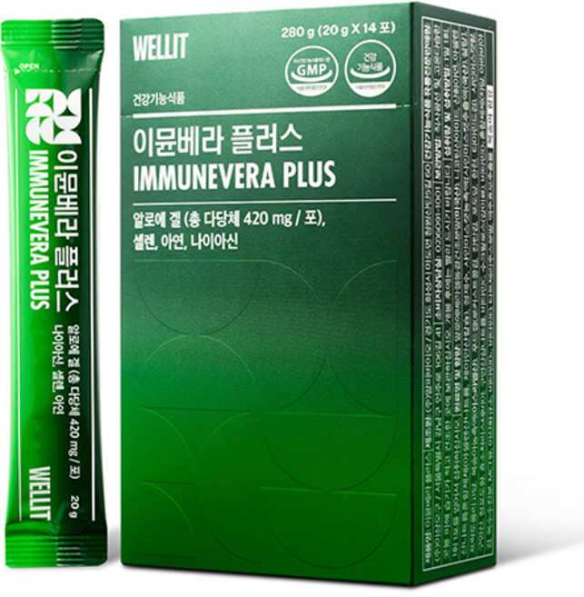 웰릿 정품 이뮨베라 플러스 알로에 면역젤리 14p, 280g, 1개
