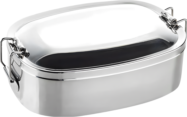 PLUS PERFECT 理想 極緻316 方形便當盒 14cm, 銀色, 1個