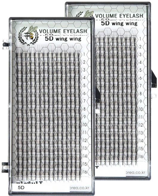 미앤비즈 볼륨 아이래쉬 5D 윙윙 속눈썹 JC컬 11mm, 2개