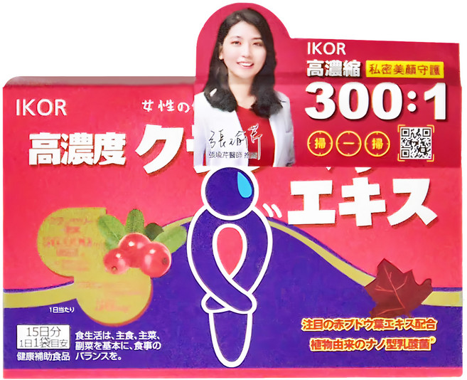 IKOR 日本醫珂 蔓越莓益生菌 15袋, 3.75g, 4顆, 1盒