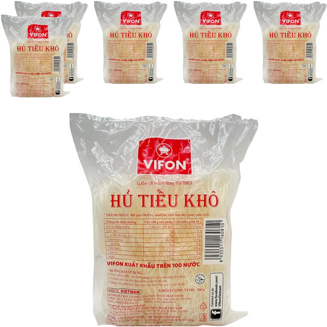 비폰 후티코 쌀국수면 2mm, 6개, 500g