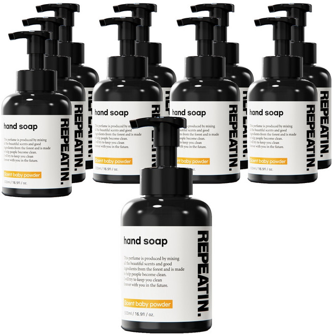 리피트인 핸드워시 베이비파우더향, 10개, 500ml