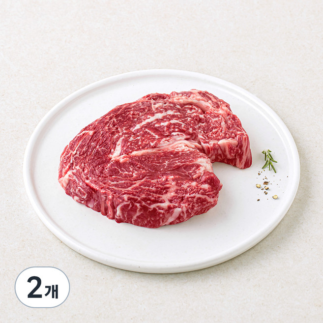 한우 1등급 꽃등심 구이용 (냉장), 200g, 2개