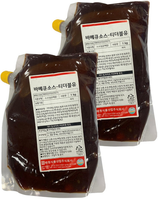 태원 바베큐 소스 티더블유, 1kg, 2개