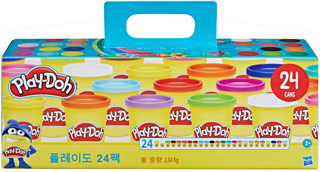Hasbro 孩之寶 Play-Doh 培樂多 彩色黏土 24色套組, 1組, 2.04kg, 多色